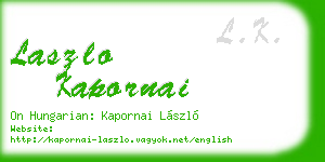 laszlo kapornai business card