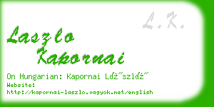 laszlo kapornai business card